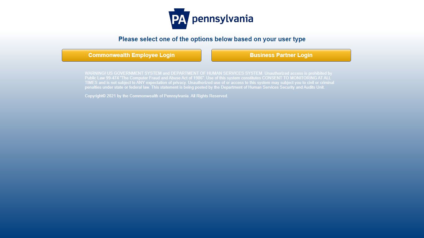 PA Pennsylvania Keystone Key Login Page